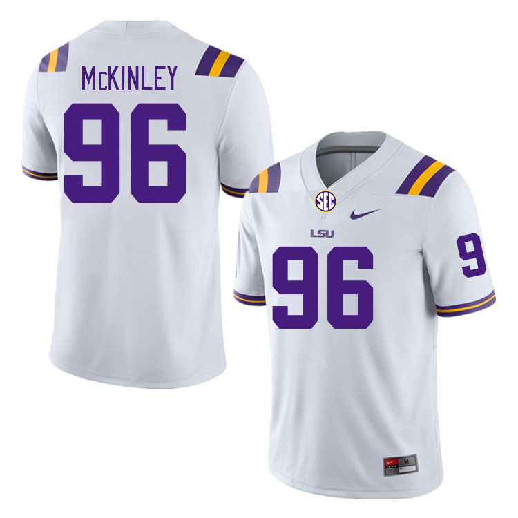 Men #96 Dominick McKinley LSU Tigers College Football Jerseys Stitched-White